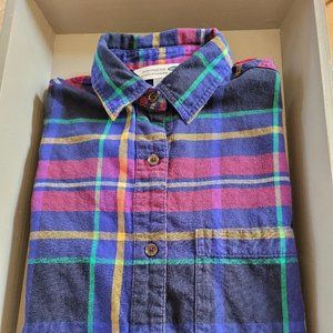 Old Navy The Boyfriend Shirt Flannel Rainbow S/P